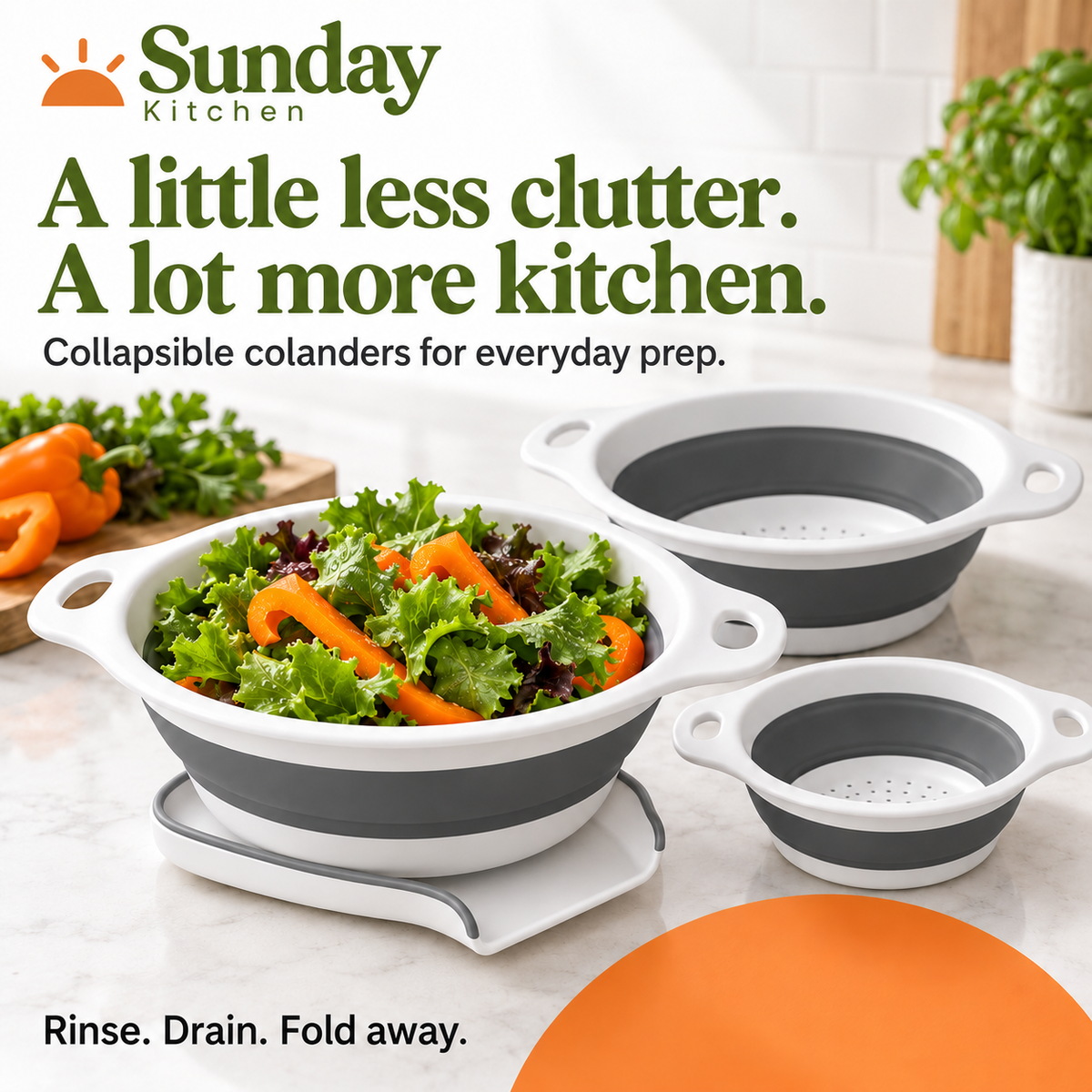 Sunday Kitchen™ Collapsible Colander Set