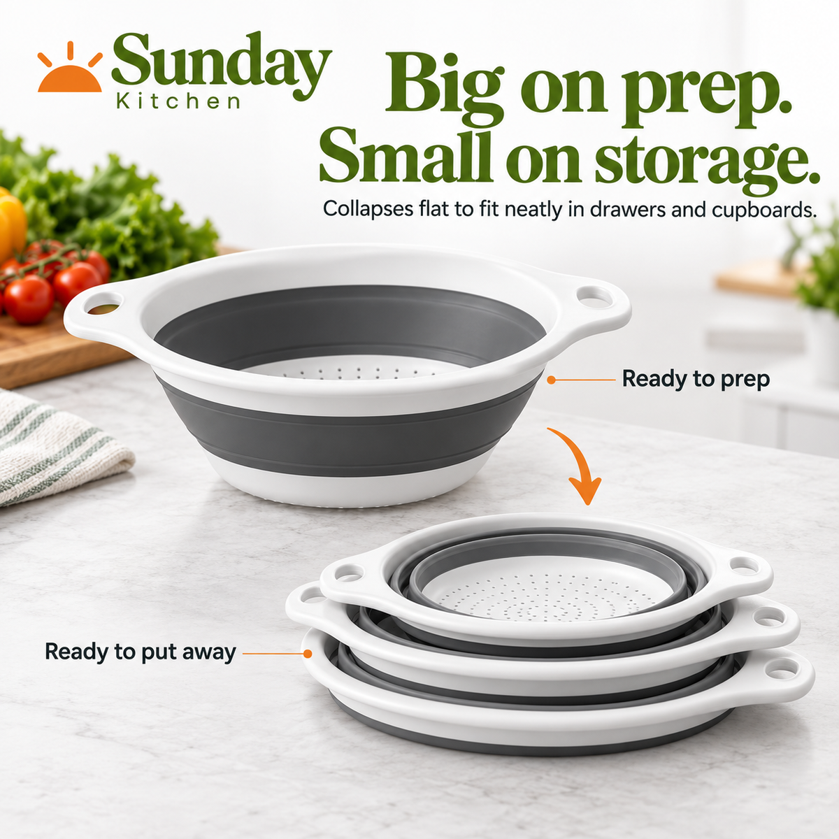 Sunday Kitchen™ Collapsible Colander Set