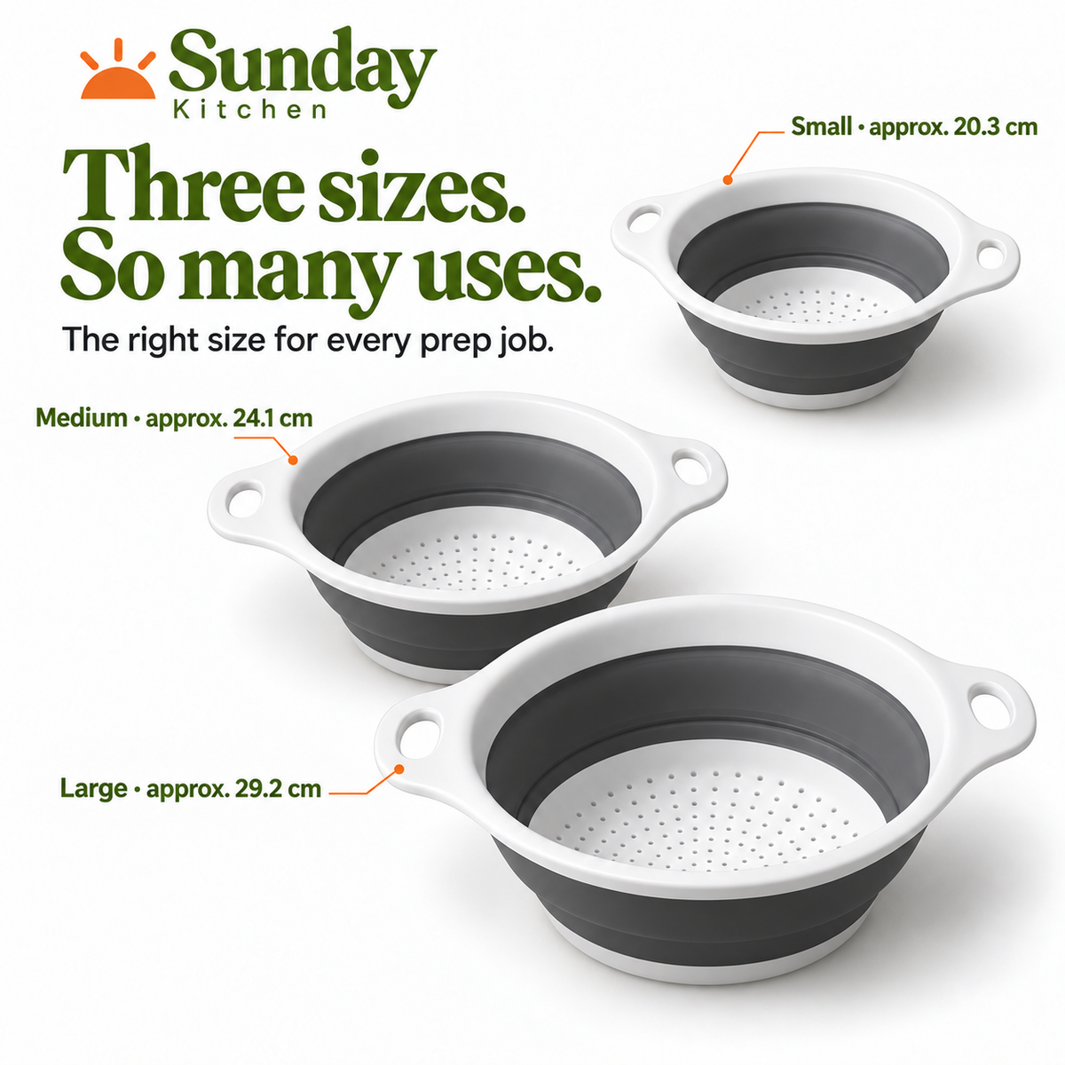 Sunday Kitchen™ Collapsible Colander Set